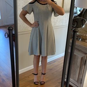 Cold shoulder fit and flare dress